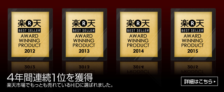 3年間連続1位を獲得｜楽天市場でもっとも売れているHIDに選ばれました